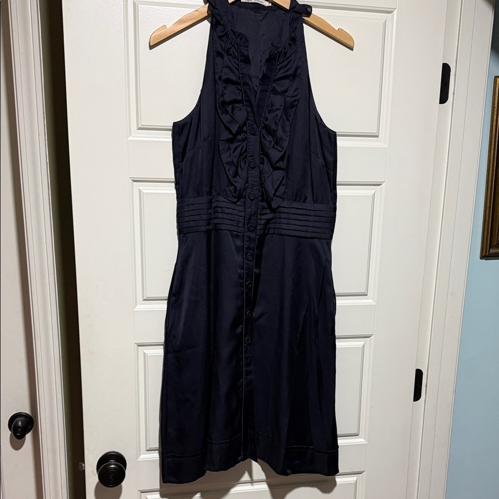 7 For All Mankind Midnight Blue Backless Dress - Picture 2 of 7